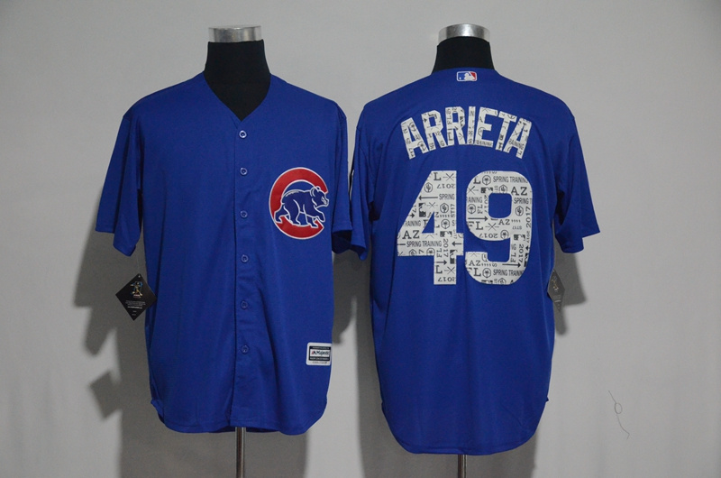 2017 MLB Chicago Cubs #49 Arrieta Blue Fashion Edition Jerseys
